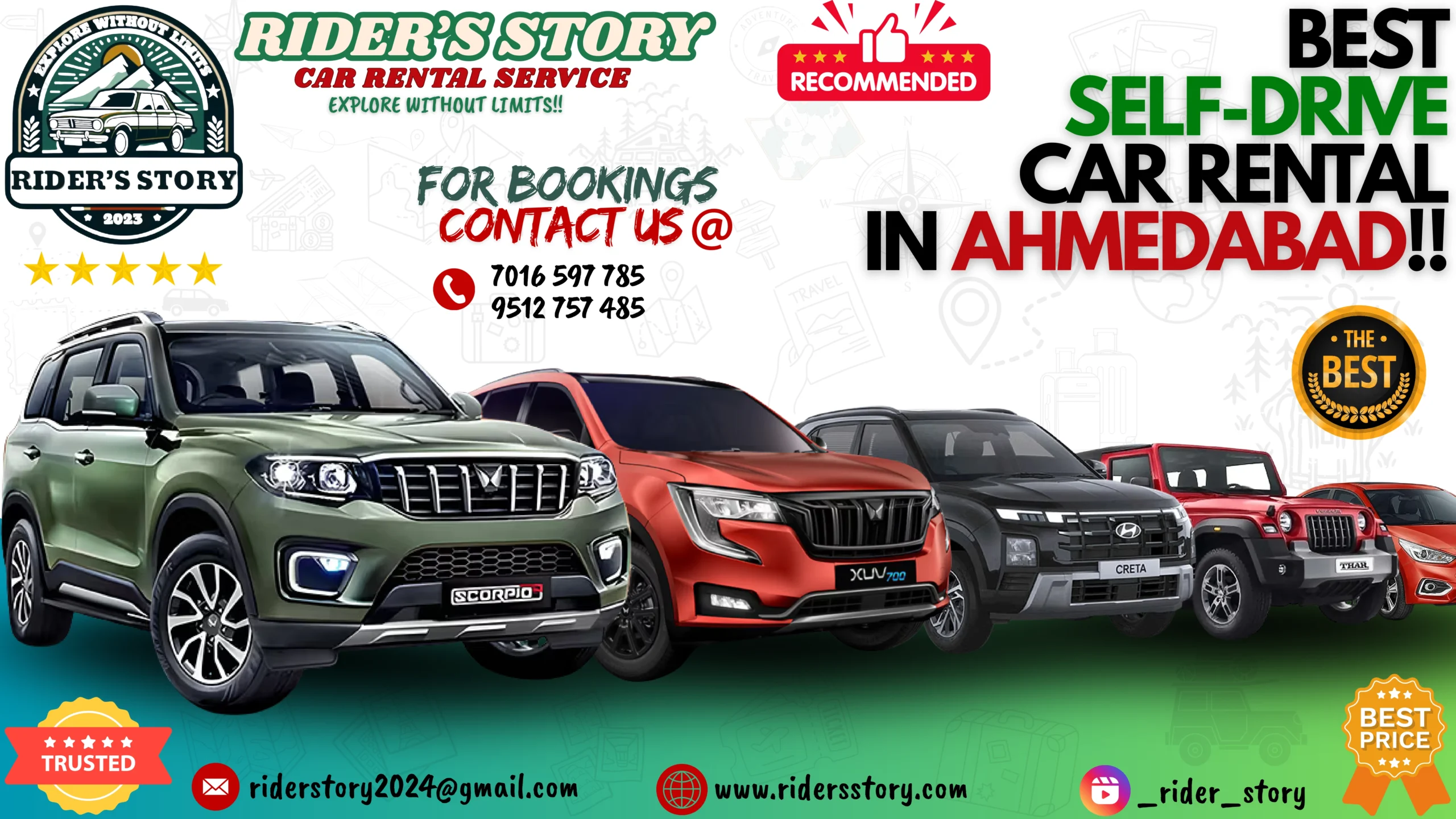 Best self drive car rental in Ahmedabad without driver