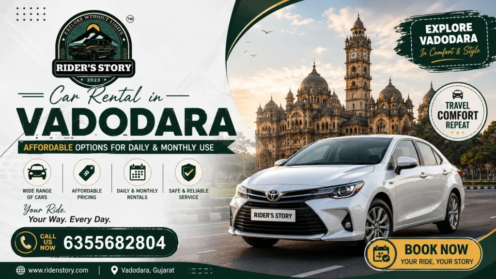 Car rental in Vadodara offering affordable cars for daily travel, airport pickup, and outstation trips