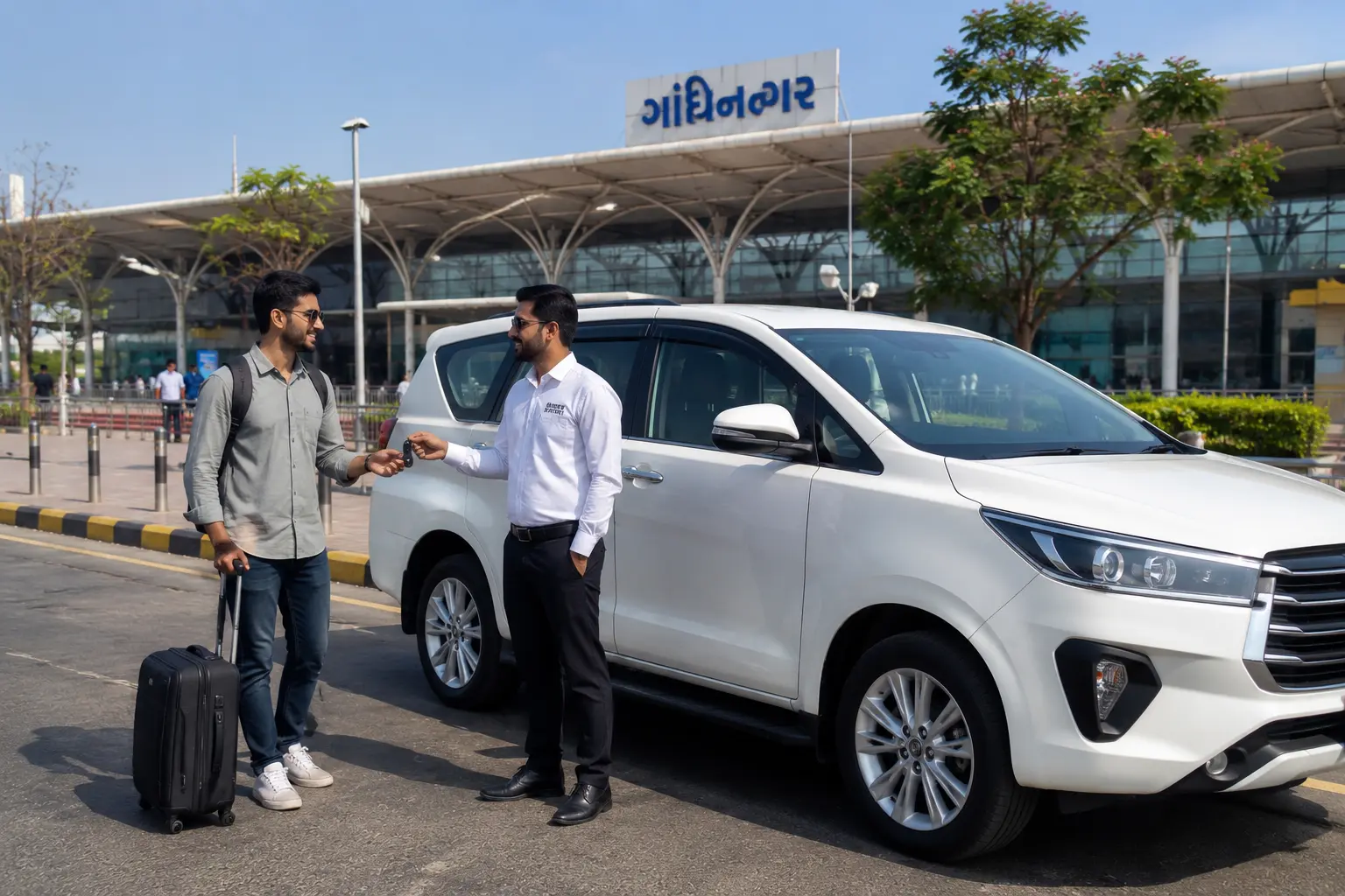 Car rental in Gandhinagar Railway Station offering convenient vehicle pickup and comfortable travel for local and outstation journeys