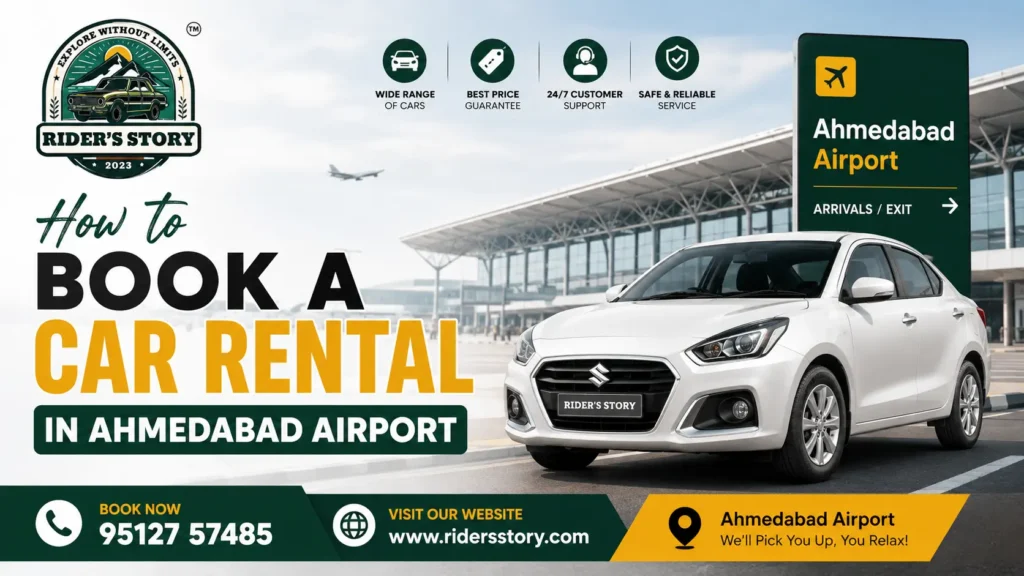 Car rental in Ahmedabad Airport offering convenient vehicle pickup and comfortable travel for local and outstation journeys