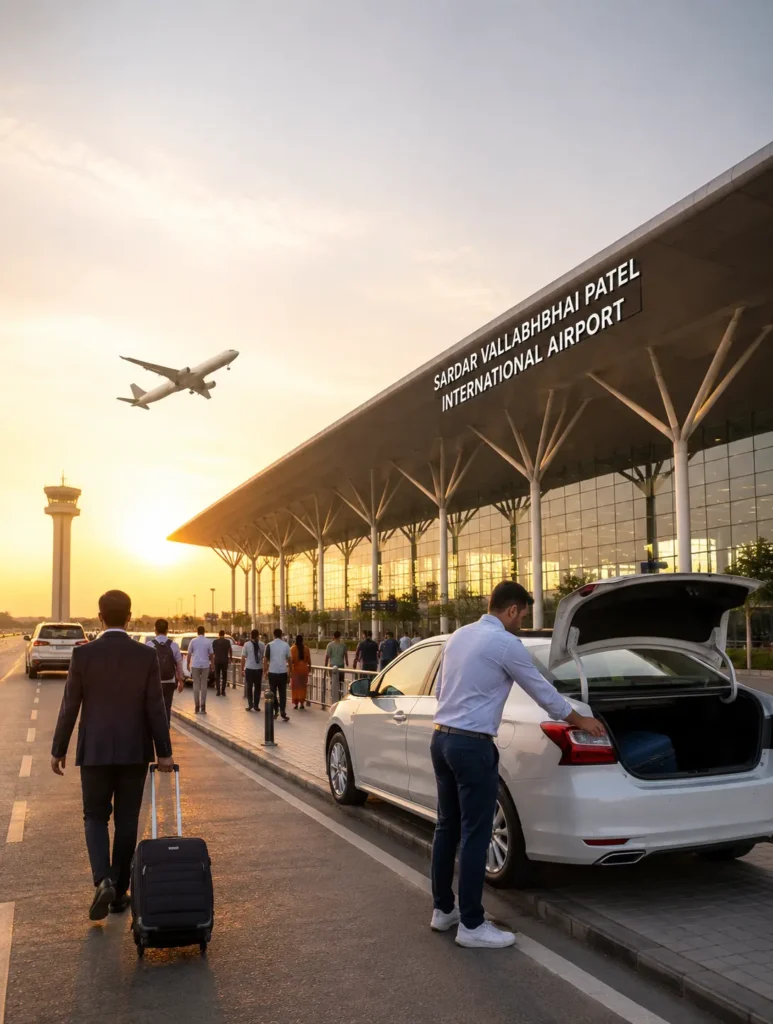 Sardar Vallabhbhai Patel International Airport pickup service offering reliable transportation and comfortable travel from the airport