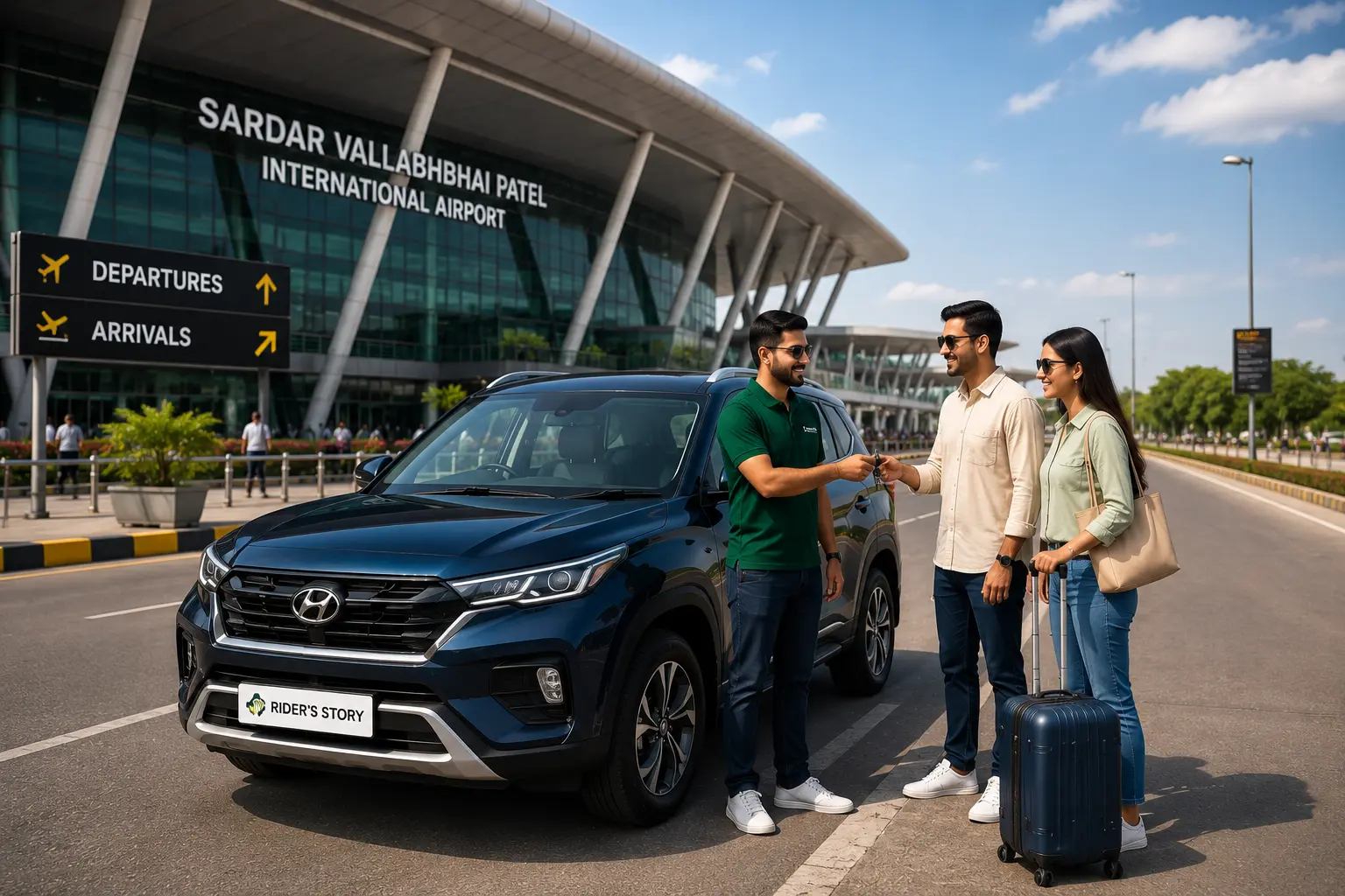 Self car rental in Ahmedabad Airport offering convenient vehicle pickup and flexible travel options