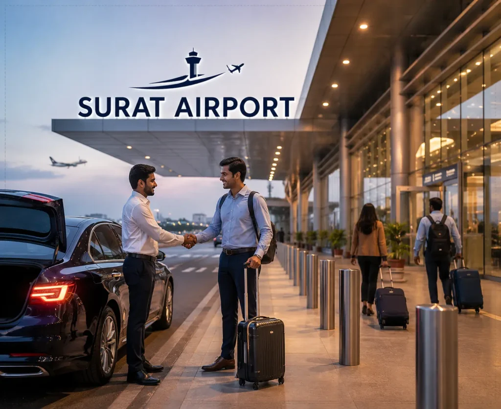Surat Airport pickup service offering reliable transportation and comfortable travel from the airport
