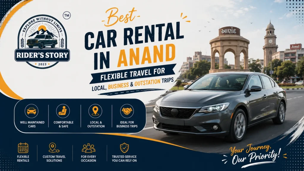 Best Car rental in Anand offering comfortable and affordable vehicles for local travel, airport transfers, and outstation journeys