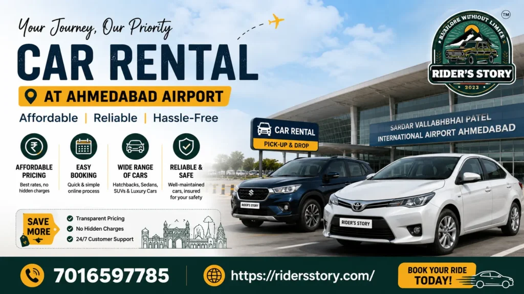 Best car rental in Ahmedabad Airport offering reliable vehicles, easy pickup, and comfortable travel for every journey