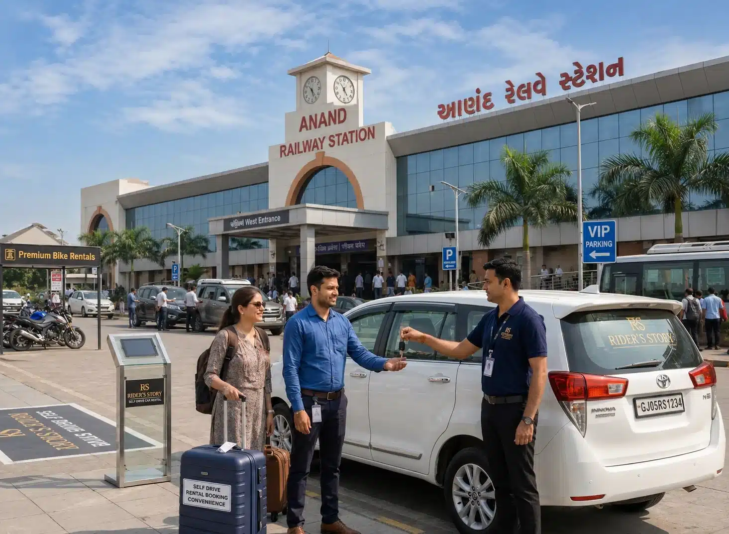 Self Drive Car in Anand Railway Station by Rider's Story